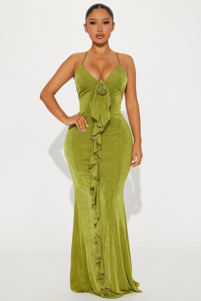 Mariella Rose Maxi Dress - Chartreuse Product Image