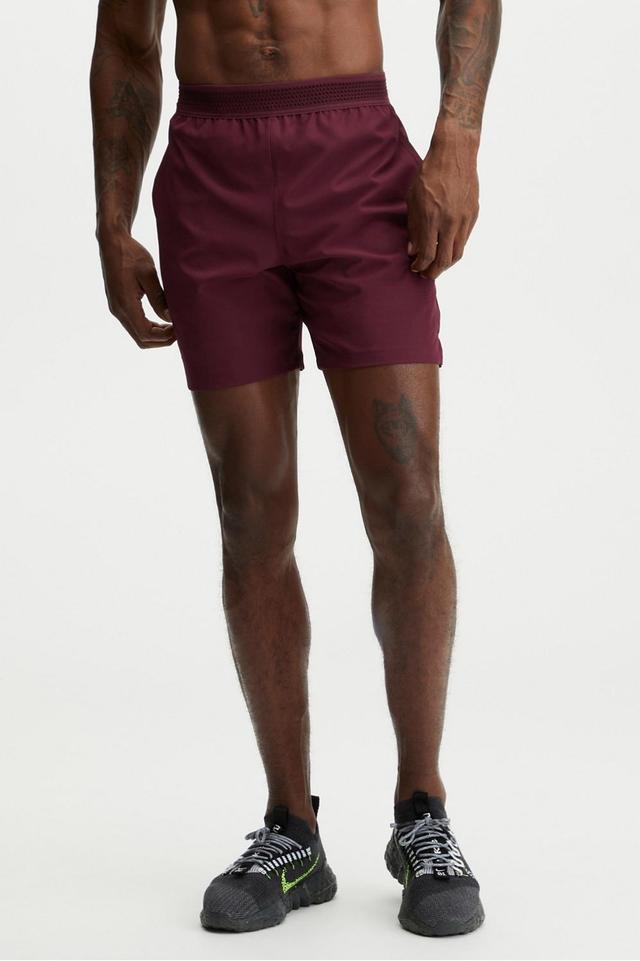 Fabletics Men The Fundamental Short male Merlot Perforated Logo Size L Product Image