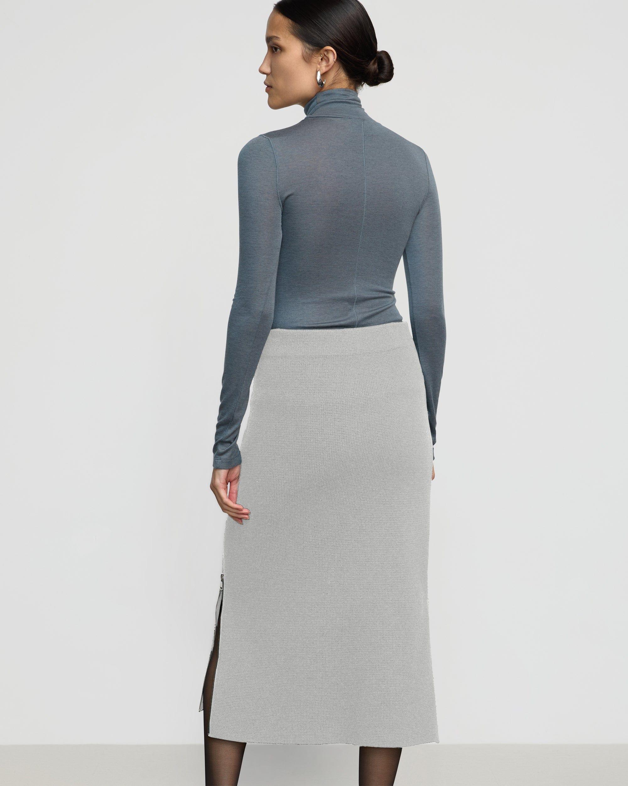 Esti Side-Zip Organic Cotton-Wool Skirt Product Image