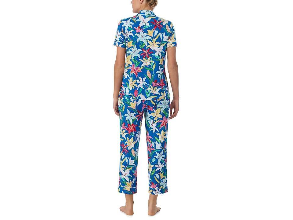 Kate Spade New York Cropped Short Sleeve PJ Set (Tropical Floral) Women's Pajama Sets Product Image