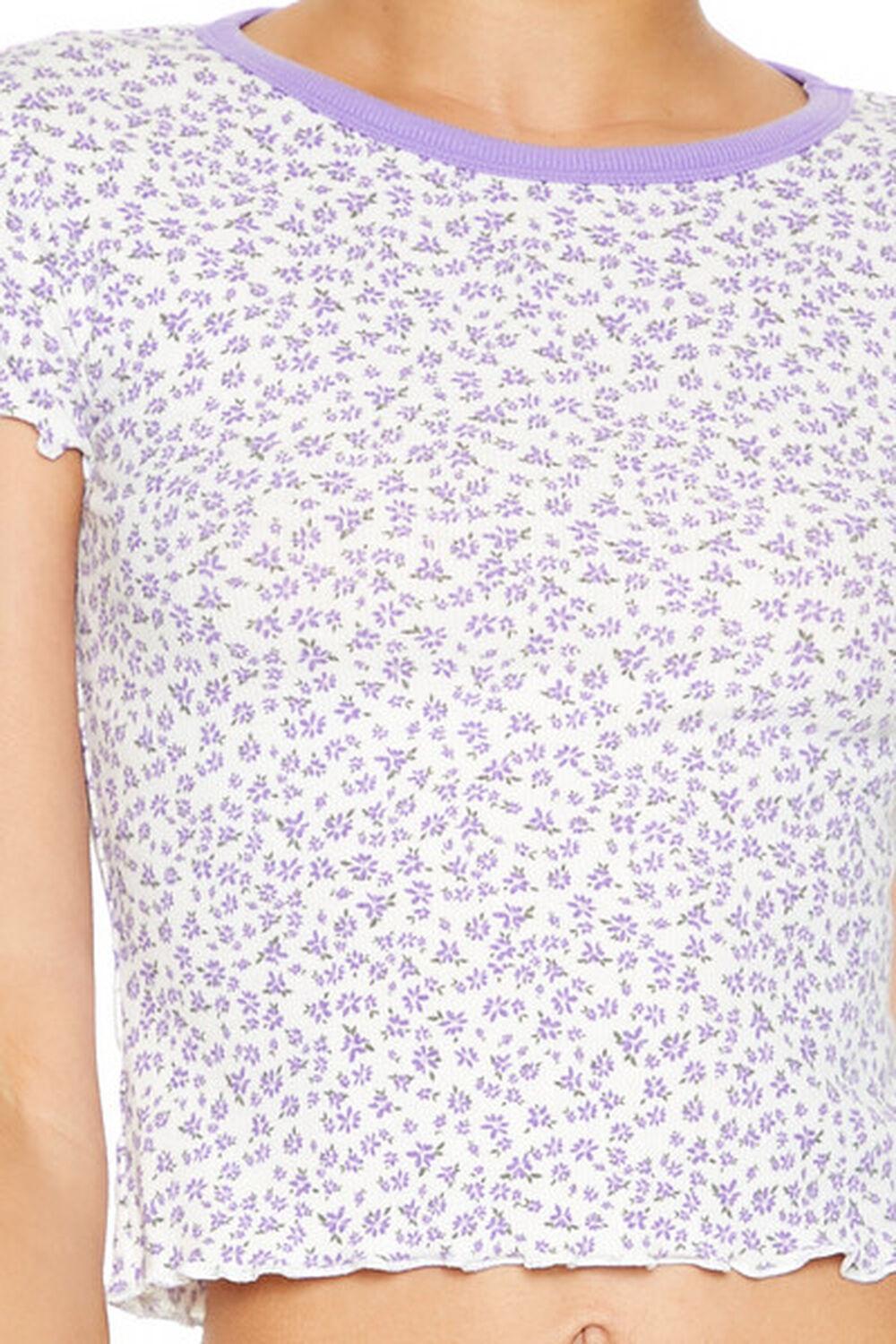 Ditsy Floral Cropped Pajama Tee | Forever 21 Product Image