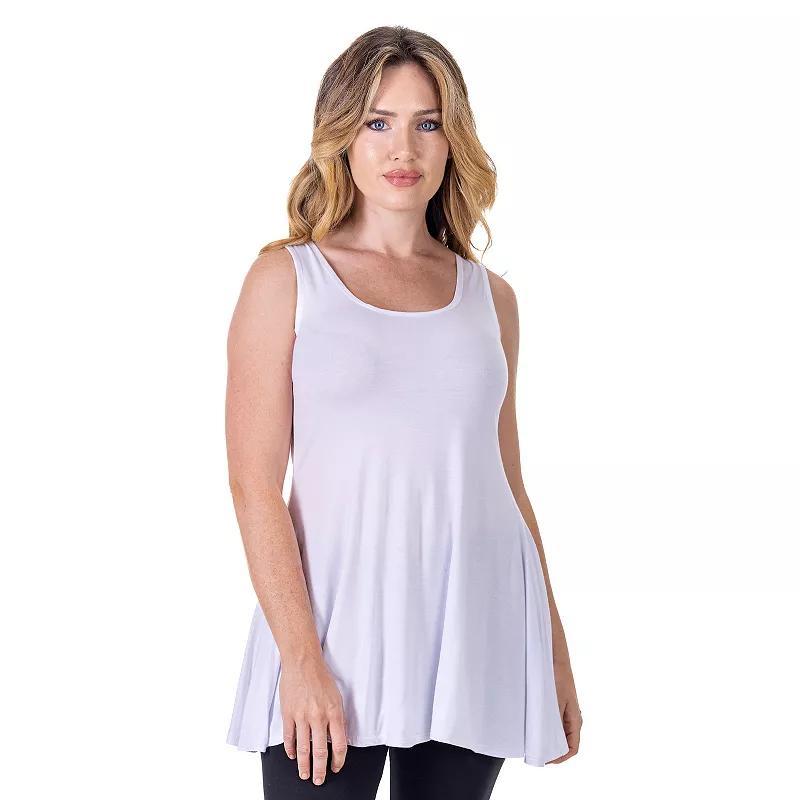 Womens 24Seven Comfort Apparel Scoop Neck Sleeveless Tunic Top Pink Product Image