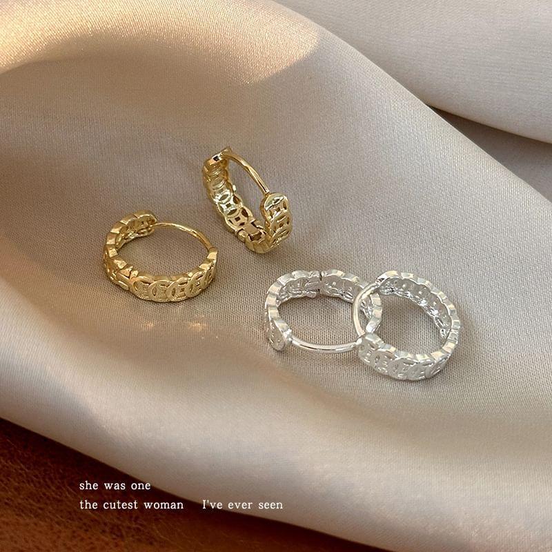 Coin Alloy Huggie Earring Product Image