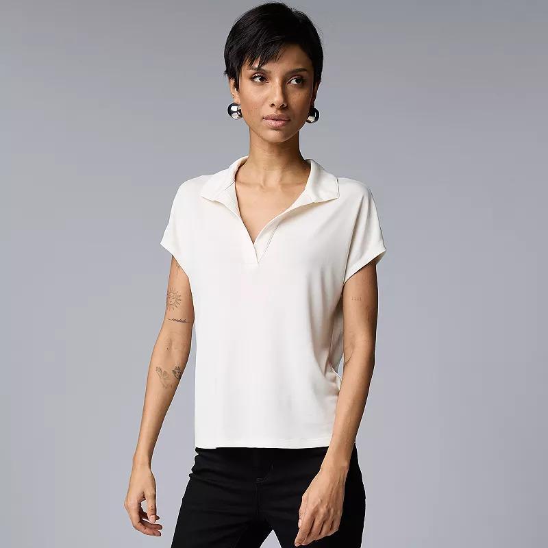 Petite Simply Vera Vera Wang Dolman Polo, Womens Product Image