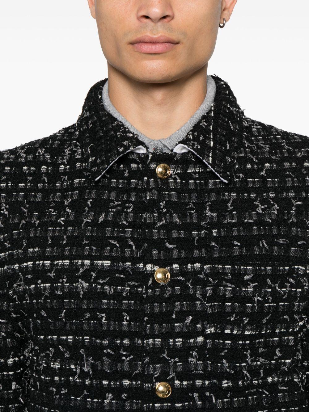 THOM BROWNE Mens Black Utility-pocket Regular-fit Tweed Woven Jacket Product Image