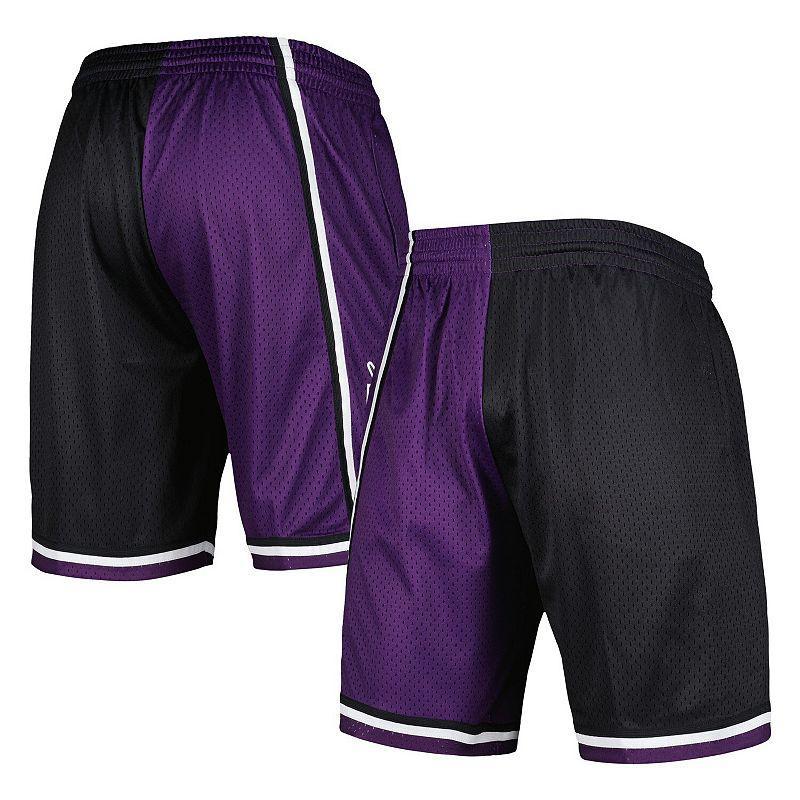 Mens Mitchell & Ness Black/Purple Sacramento Kings Hardwood Classics 2000 Split Swingman Shorts Product Image