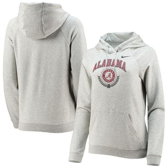 Womens Nike Heathered Gray Alabama Crimson Tide Varsity Fleece Tri-Blend Raglan Pullover Hoodie Product Image