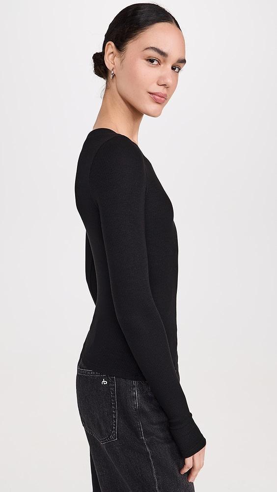 LNA Bellina Ribbed Long Sleeve Top | Shopbop Product Image