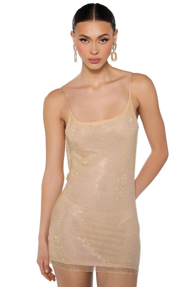 IN THE NUDE RHINESTONE BACKLESS MINI DRESS Product Image