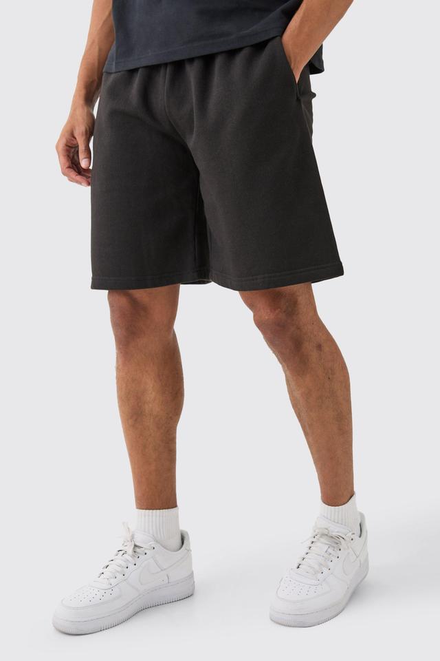 Mens Black Oversized Jersey Shorts, Black Product Image