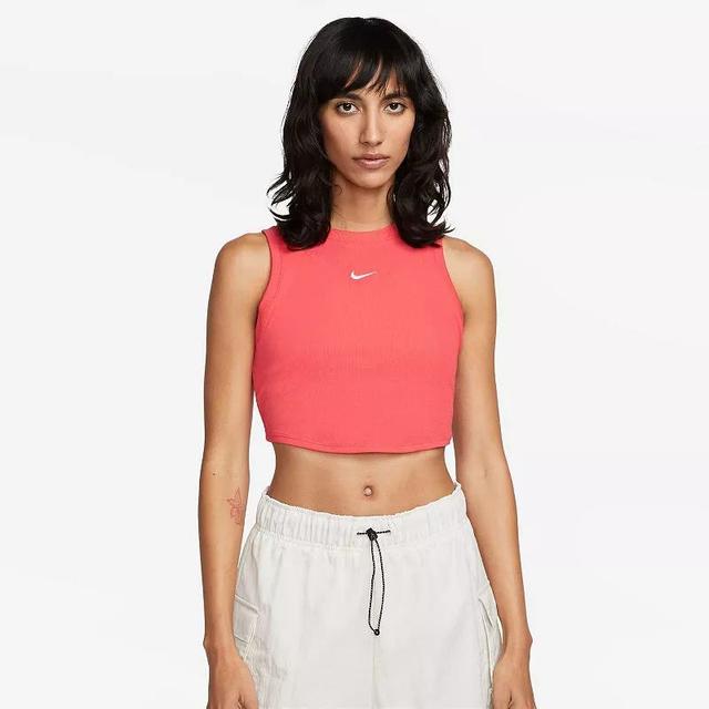 Womens Nike Sportswear Essentials Ribbed Cropped Tank Top Product Image