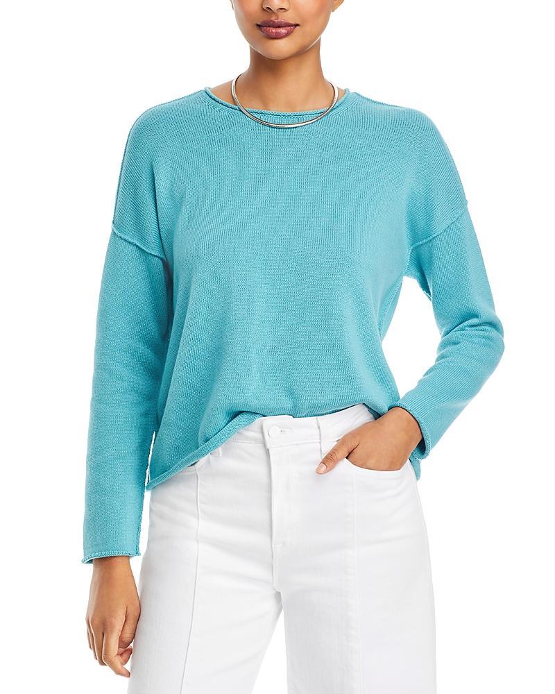 Womens Crewneck Cotton-Blend Pullover Sweater Product Image