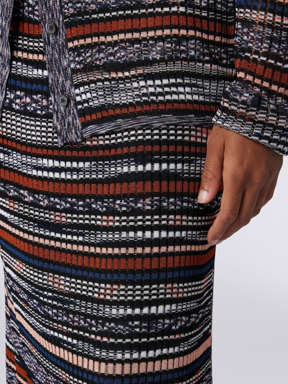 Ribbed midi skirt in slub viscose Multicoloured | Missoni Product Image