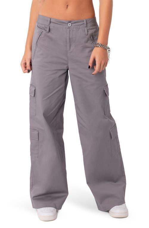 EDIKTED Zaria Stretch Cotton Cargo Pants Product Image