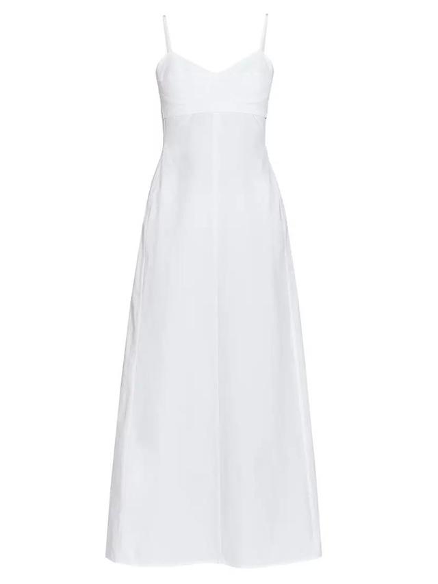 Cotton-Blend Sleeveless Fit & Flare Midi-Dress Product Image