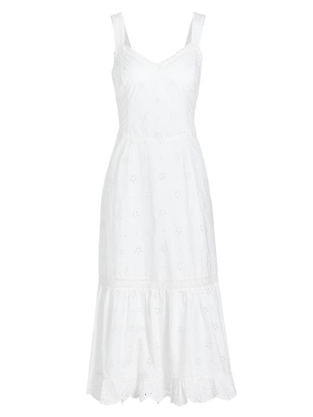 Womens Pallas Eyelet-Embroidered Midi-Dress Product Image