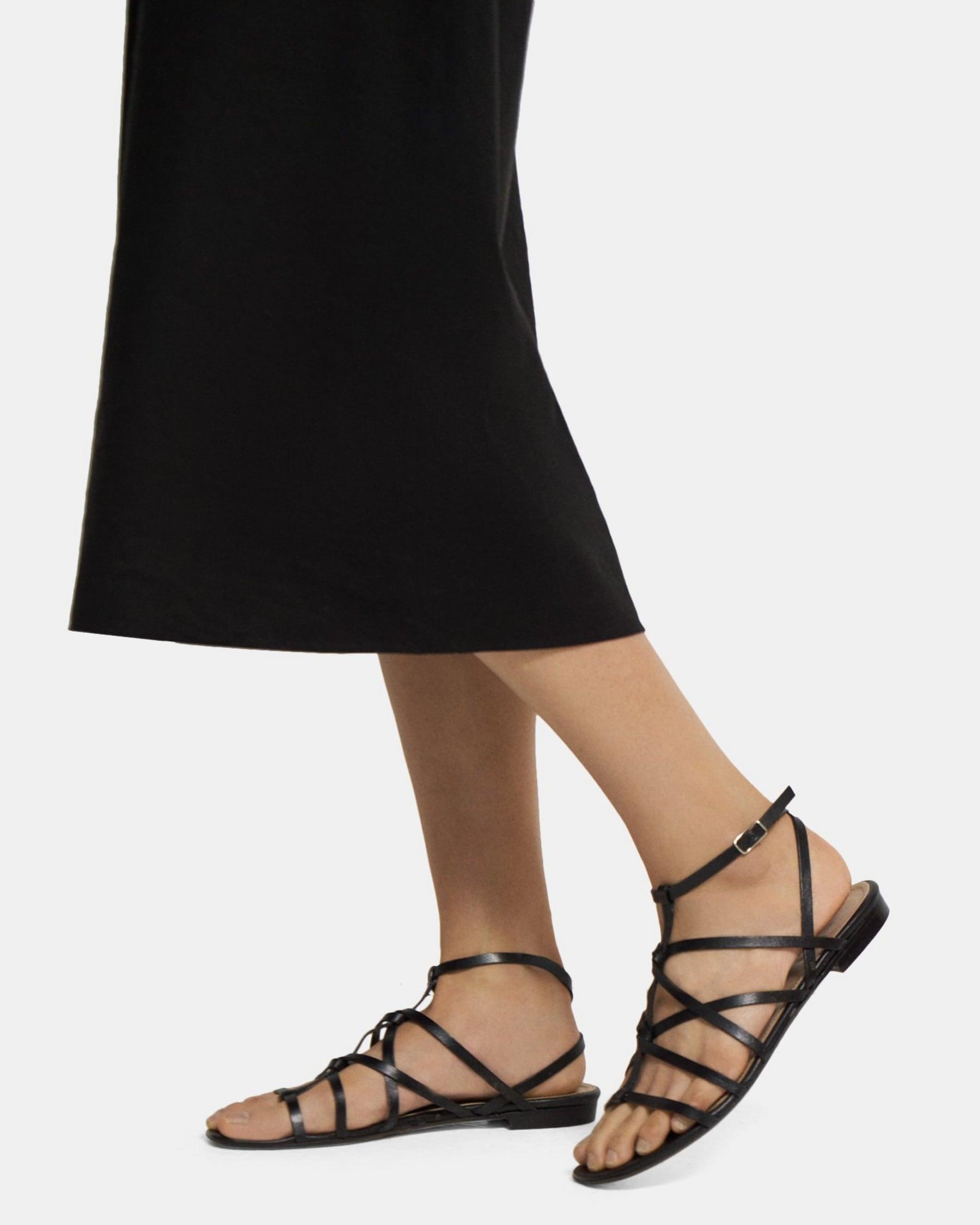 Strappy Sandal in Leather Product Image