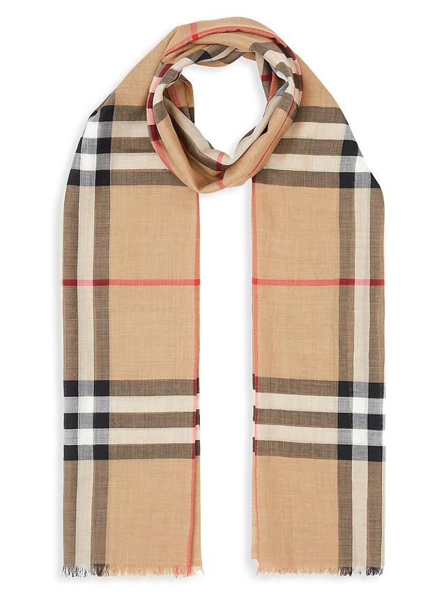 Womens Giant Check Gauze Scarf Product Image