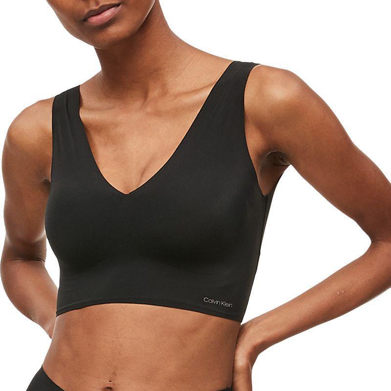 Calvin Klein Invisibles Comfort Lightly Lined V-Neck Bralette QF4708, Womens Black Product Image