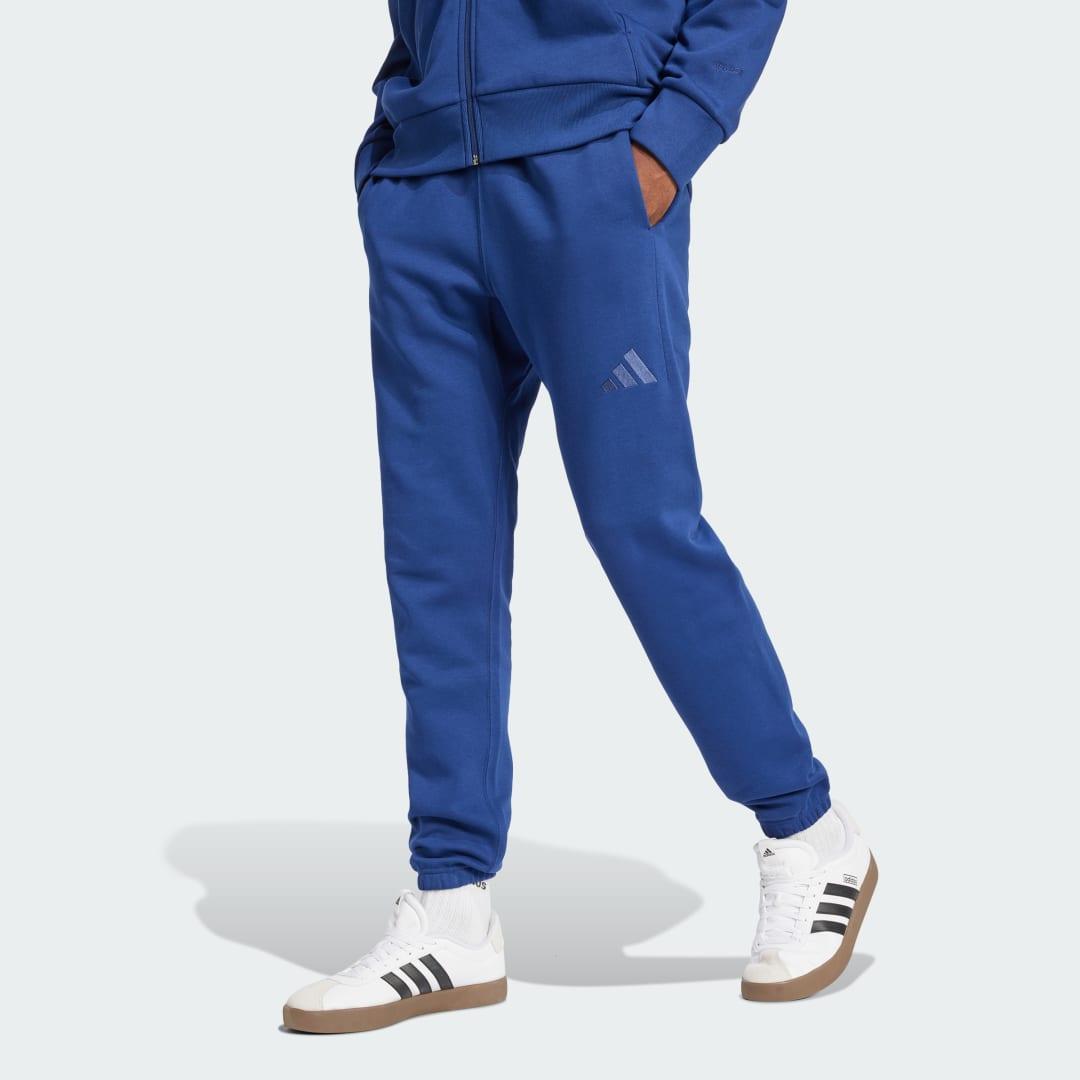 adidas ALL SZN Fleece Regular Tapered Pants Dark Blue M Mens Product Image