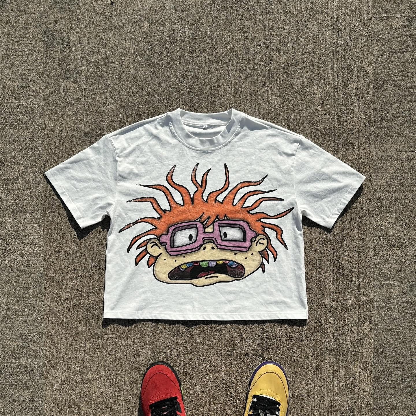 Vintage Cartoon Avatar Short Sleeve T-Shirt Product Image