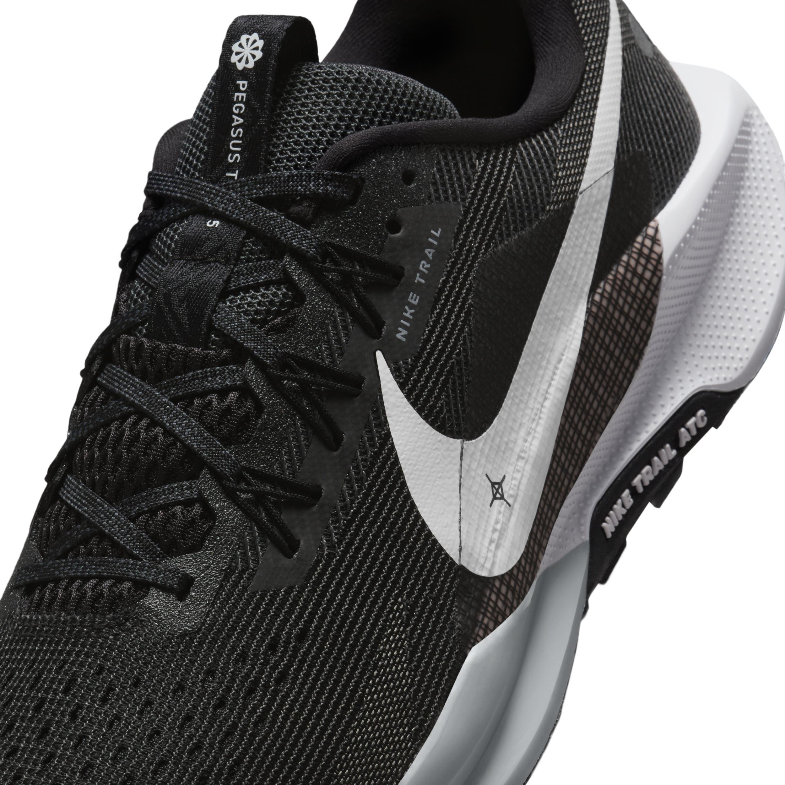 Nike Mens Nike Reactx Pegasus Trail 5 - Mens Running Shoes Black/White/Anthracite Product Image