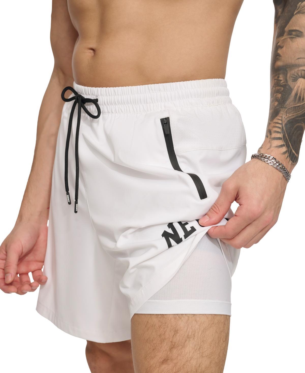 Dkny Mens Core Arch Logo Stretch 7 Volley Shorts Product Image