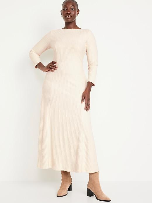 Fit &amp; Flare Ribbed Maxi Dress Product Image