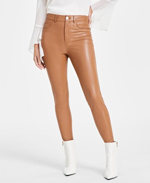 I.n.c. International Concepts Womens Faux-Leather Skinny Pants, Created for Macys Product Image