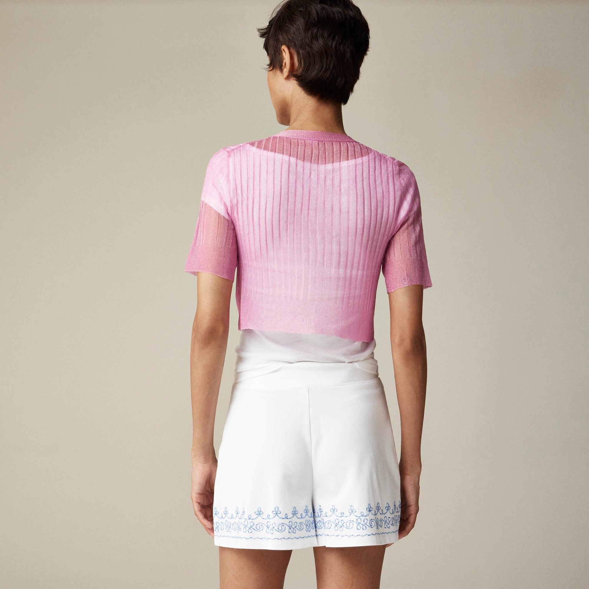 Maryam Nassir Zadeh X J.Crew embroidered mini short in stretch cotton blend Product Image