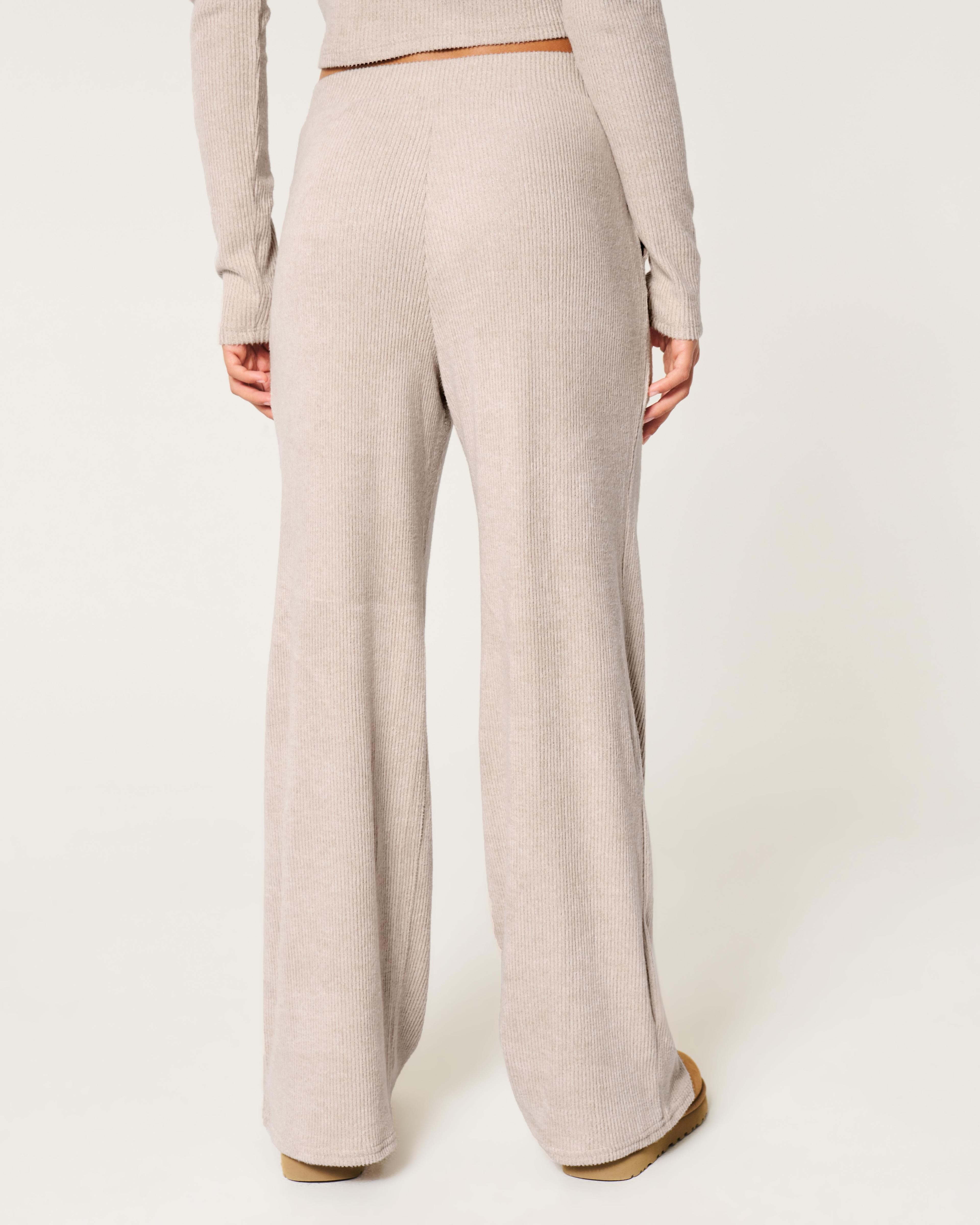 Cozy Ribbed Baggy Pants Product Image