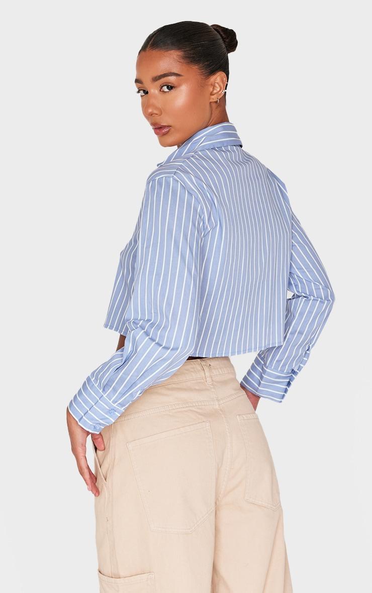 Blue Striped Deep Cuff Shirt Product Image