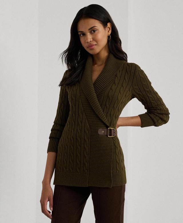 Lauren Ralph Lauren Womens Buckled Cotton Sweater Product Image