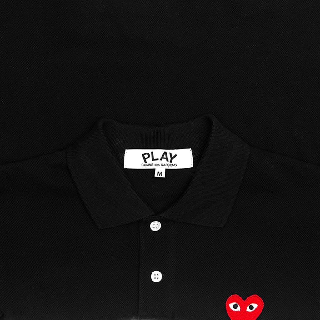 Women's Red Emblem Polo Tee - Black Female Product Image