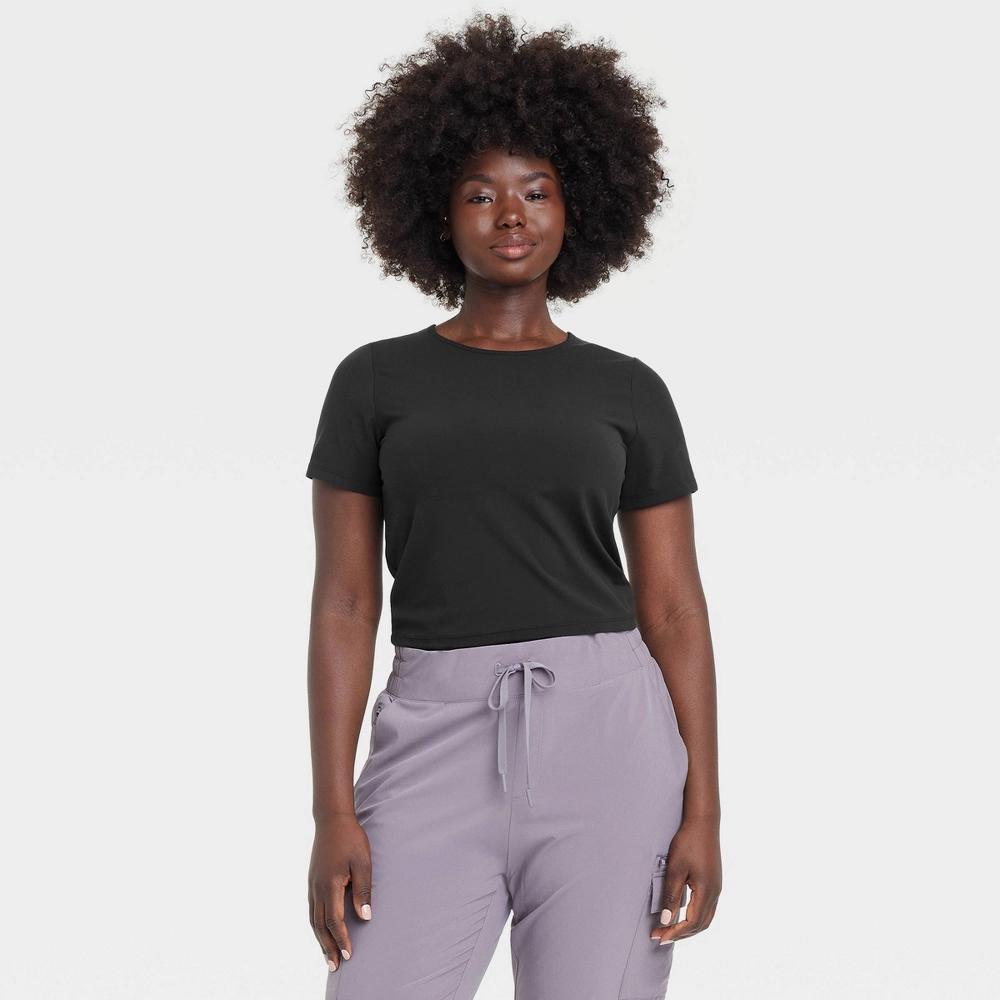 Women's Everyday Soft Cropped Short Sleeve T-Shirt - All In Motion™ Product Image