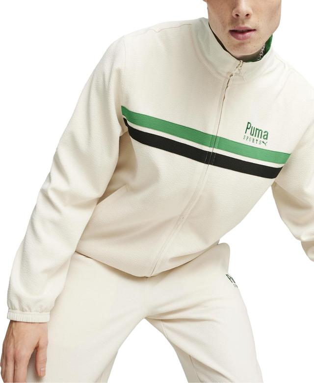 Puma Mens Team Track Striped Stand-Collar Zip Jacket Product Image