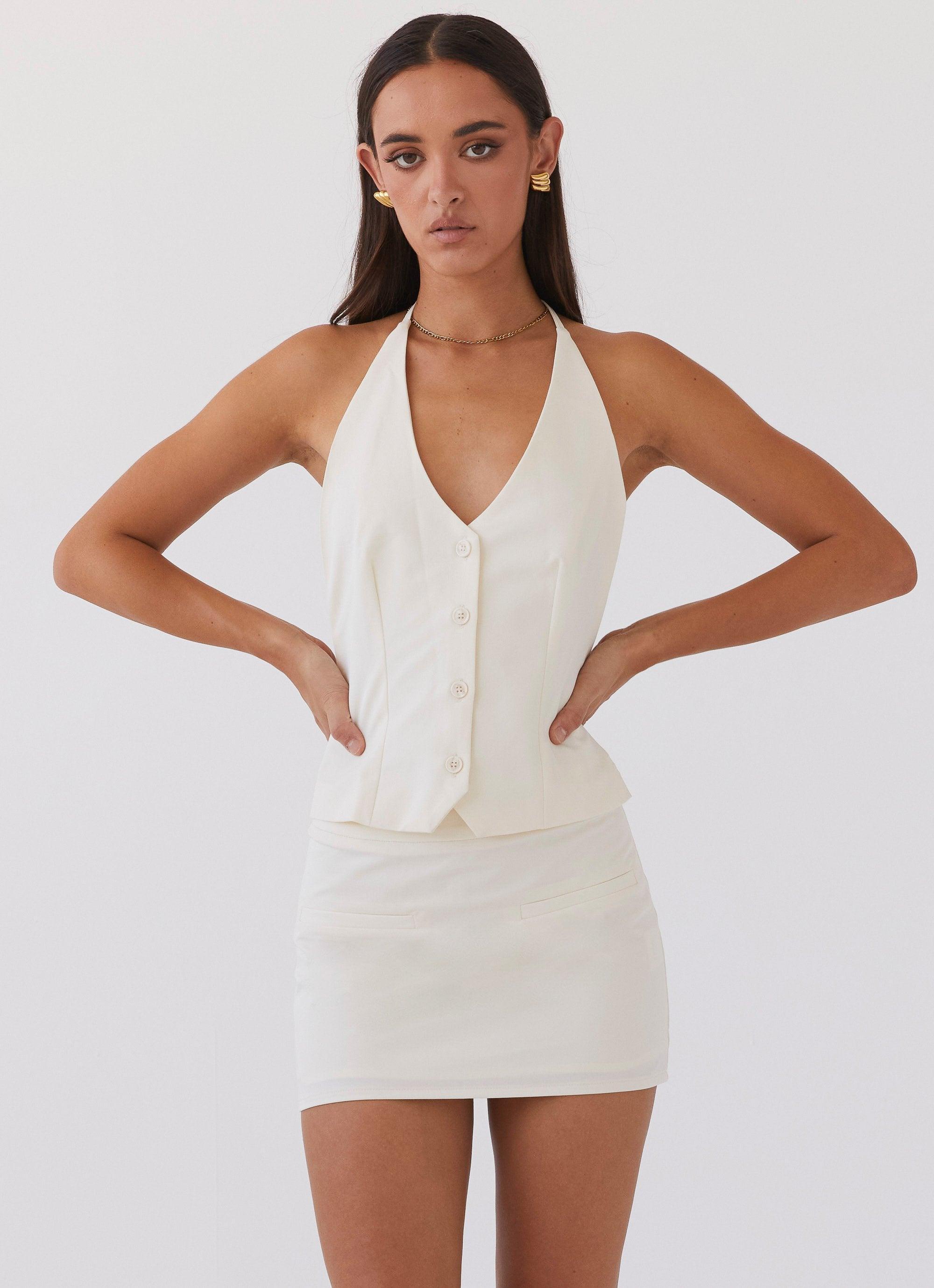 Sarah Mini Skirt - Ivory Product Image