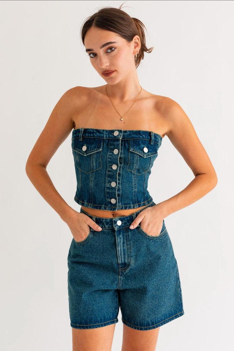 Denim Shorts Set Product Image