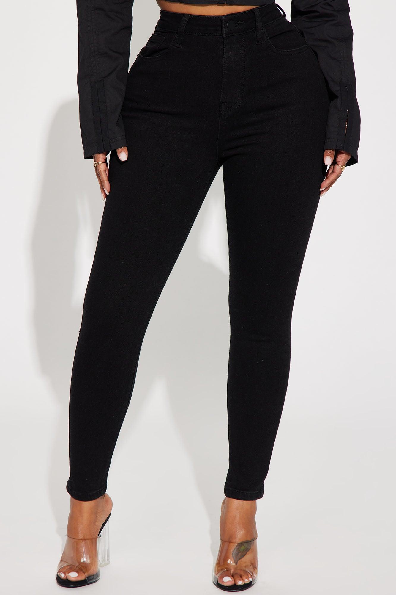 Petite Harper High Rise Stretch Skinny Jeans - Black Wash Product Image