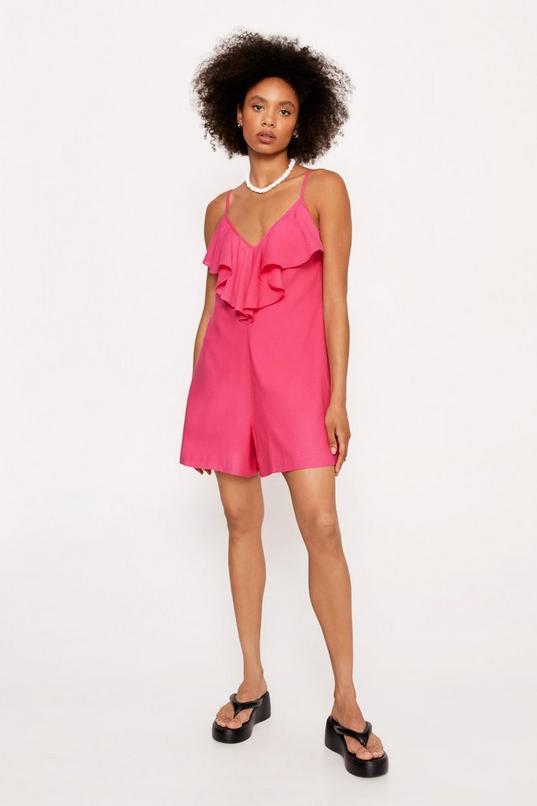 Ruffle Strappy Crinkle Romper Product Image