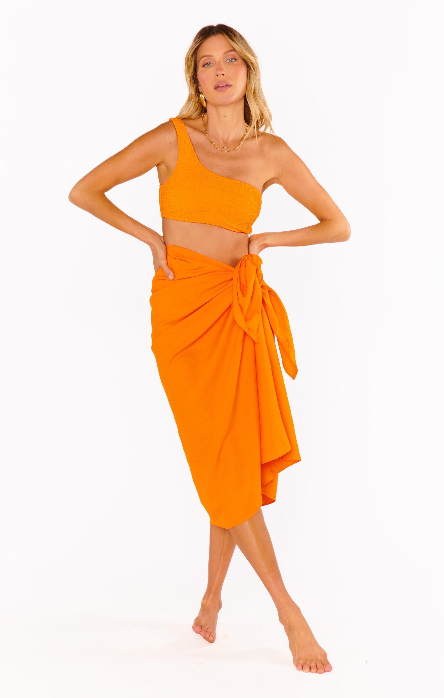 Kiran Sarong ~ Orange Linen Product Image