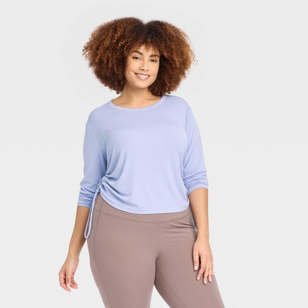 Womens Side Cinch Long Sleeve Top - All In Motion Lilac Purple XXL Product Image