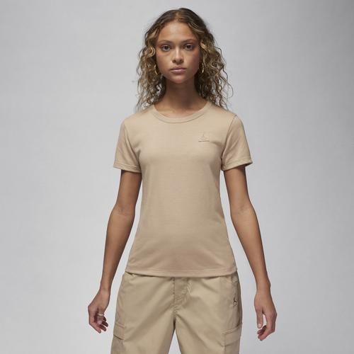 Jordan Womens Jordan Slim Essentials SS Tee - Womens Legend Medium Brown Product Image