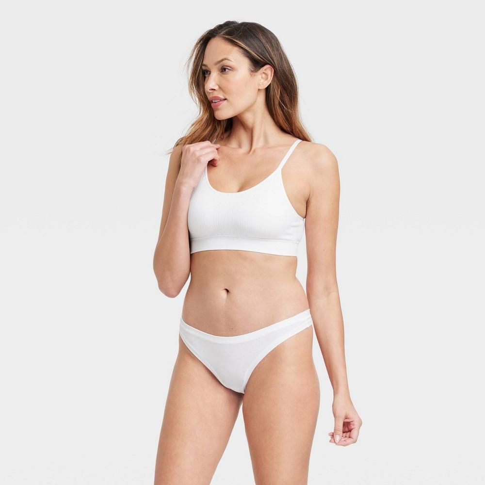 Womens Cotton Stretch Comfort Thong - Auden White L Product Image