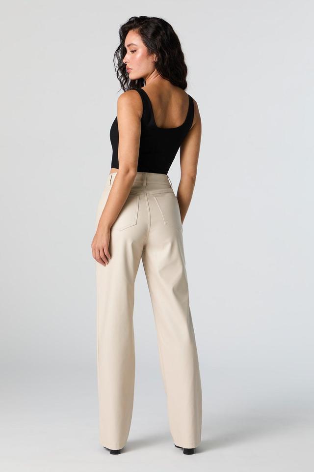 Faux Leather Straight Leg Pant Female Product Image