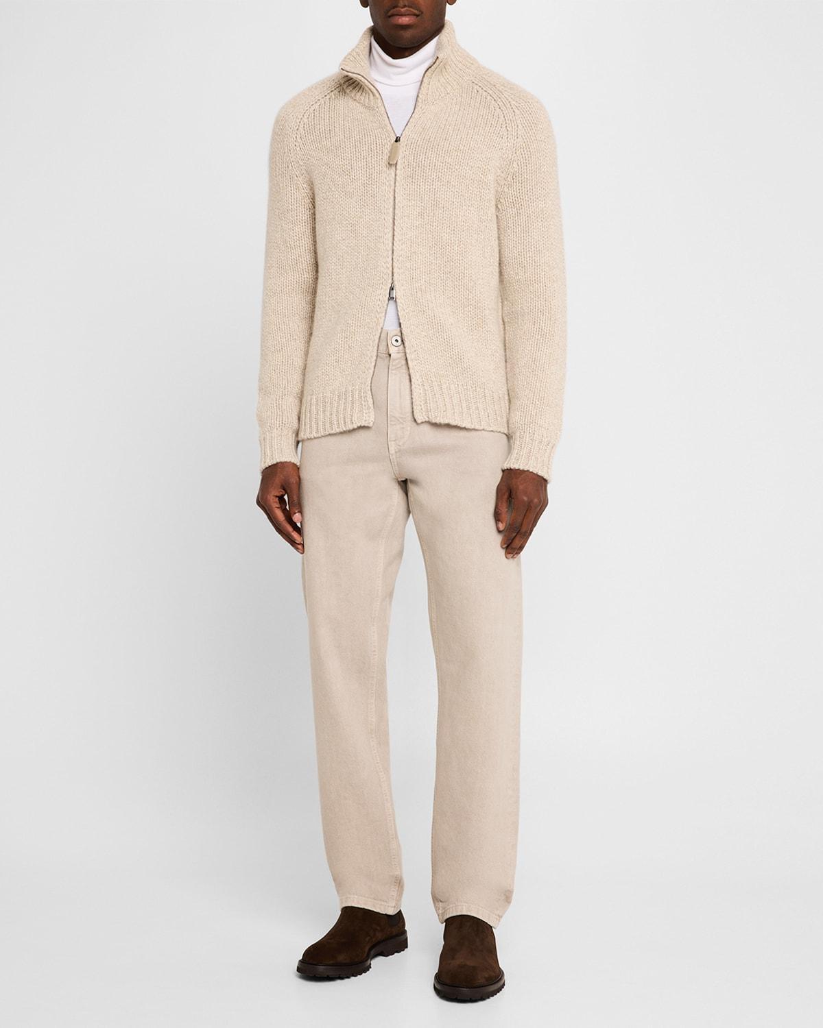 Men's Cashmere Mouline Zip Sweater Product Image