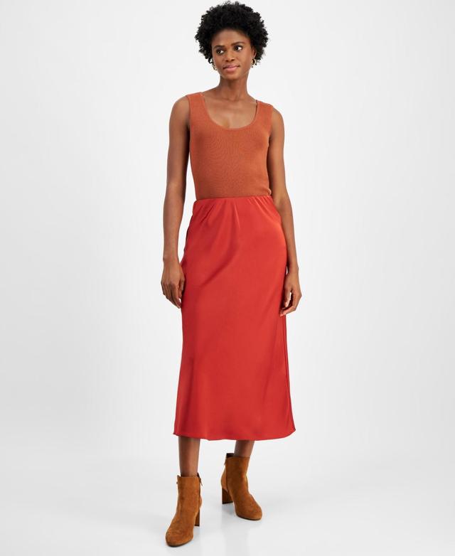 Tahari Asl Womens Satin Midi Skirt Product Image