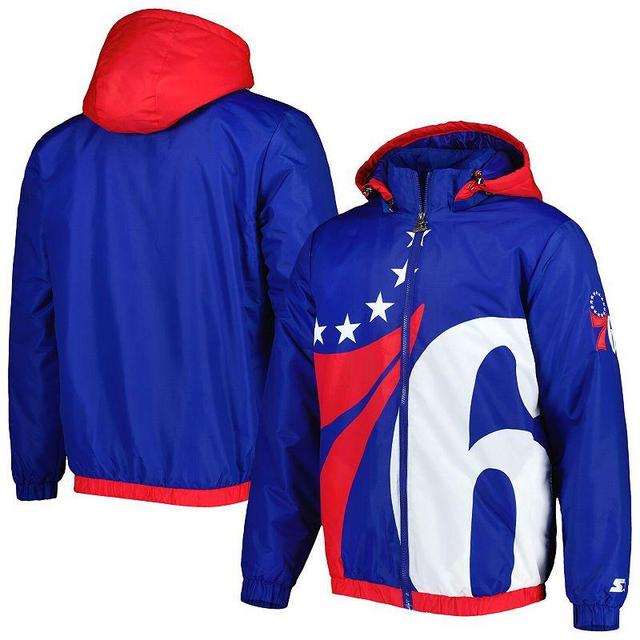 Mens Starter Royal Philadelphia 76ers The Triple Double Full-Zip Hoodie Jacket Product Image