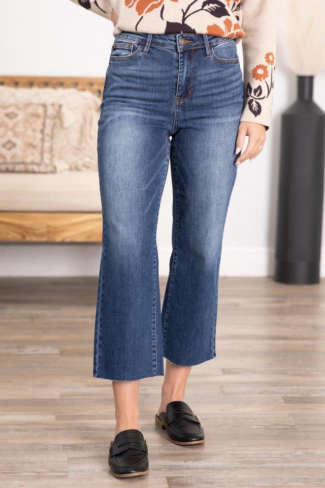 Judy Blue Back Pocket Embroidery Crop Jeans Product Image