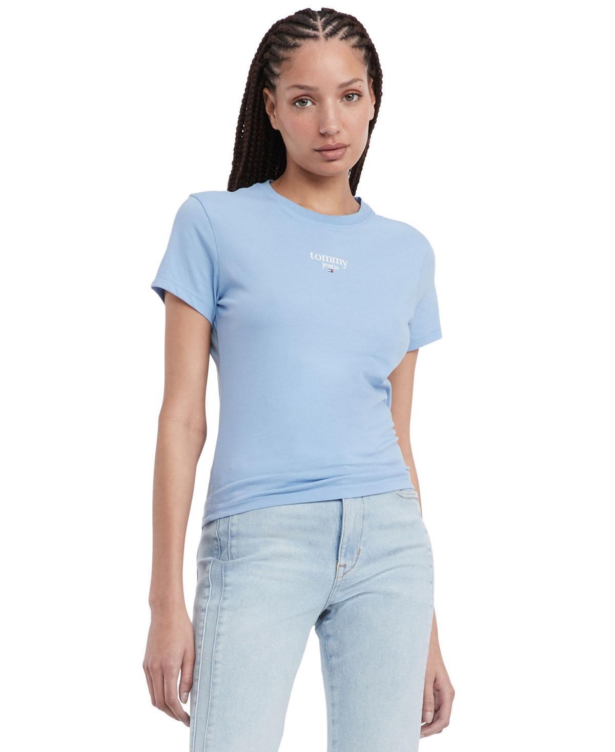 Tommy Jeans Womens Essential Logo Slim-Fit T-Shirt Product Image